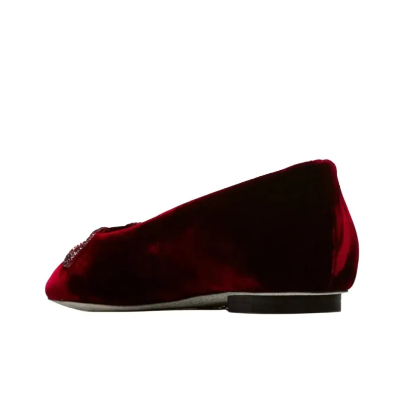 RENE CAOVILLA Rubino Casual Single Shoes Women's Red-3
