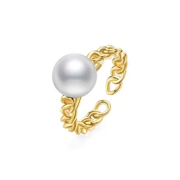 Luxury Beads Freshwater Pearl Rings Women's