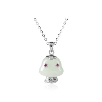 JITAIXIANG Hetian Jade Necklaces White Jade/Pale Greenish White Jade Unisex