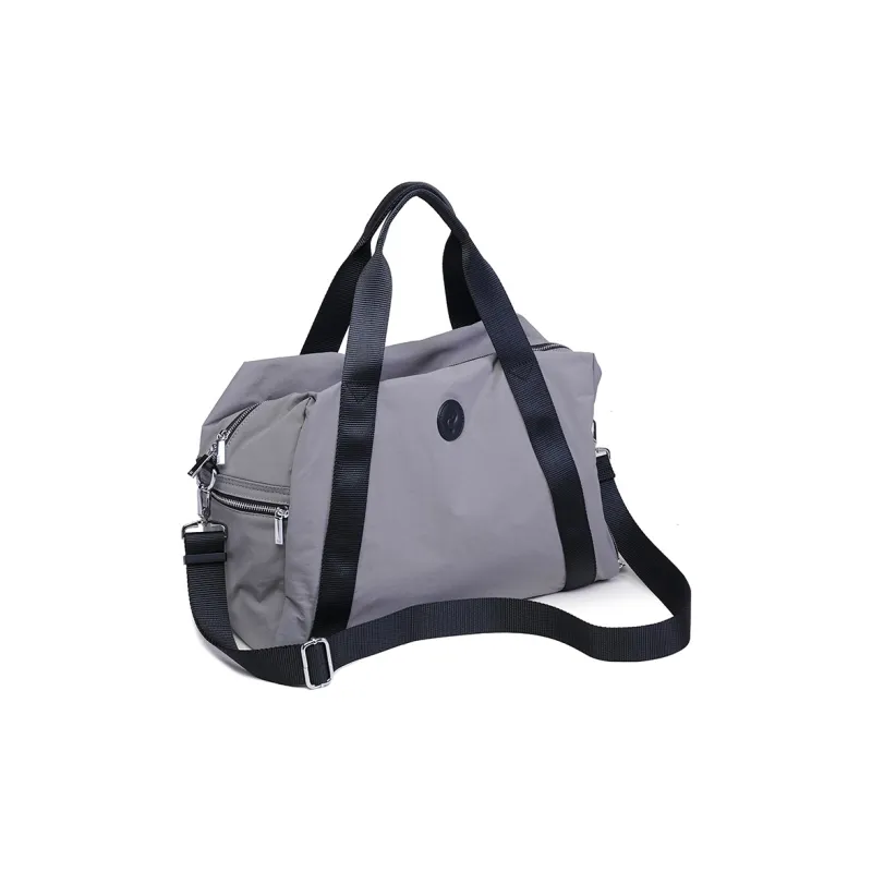 GELANDAI Fabric Large Capacity Portable Travel Bag 20 30L Unisex Black/Ecru/Gray-12