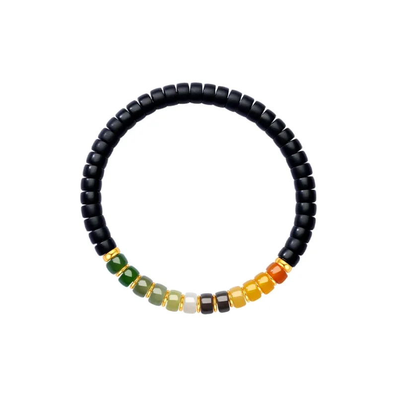 CHOW TAI SENG Beaded Bracelet Fortune Black Jade Unisex-1