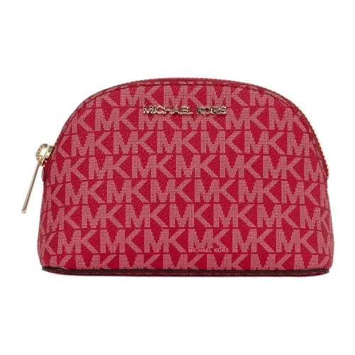 MICHAEL KORS Jet Set Travel Coated Canvas Clutch Medium Size Women's Bright Red