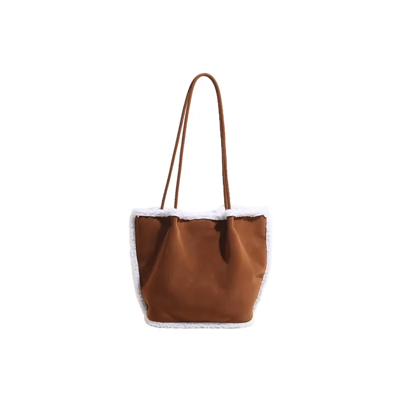 LOUIS ROYALN Suede Shoulder Bag Regular Women's Green/Coffee/Brown-9