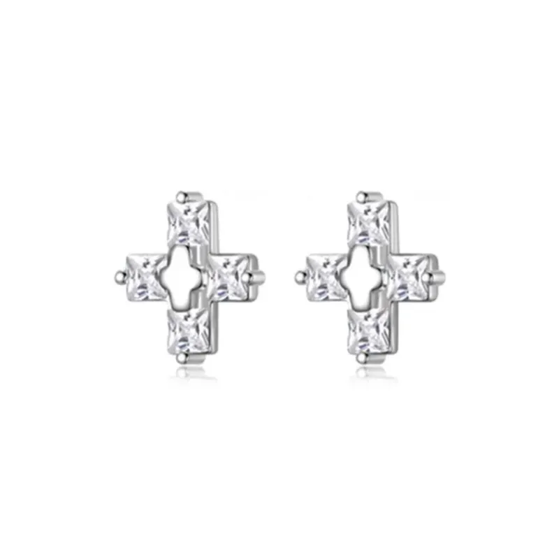 Shang Yinfu Alloy Zircon With 925 Sterling Silver Needle Stud Earrings Women's-2