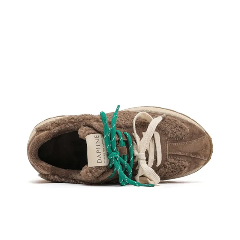 DAPHNE Slip Resistant Low Top Chunky Sneakers Women's Camel-3