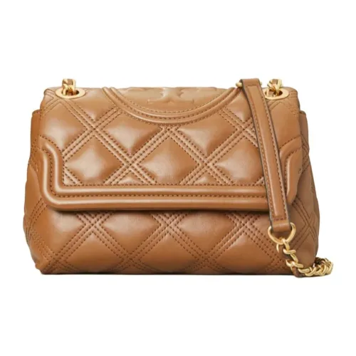 TORY BURCH Fleming Sheepskin Shoulder Bag, Chain Bag, Crossbody Bag Small Size Women's Caramel