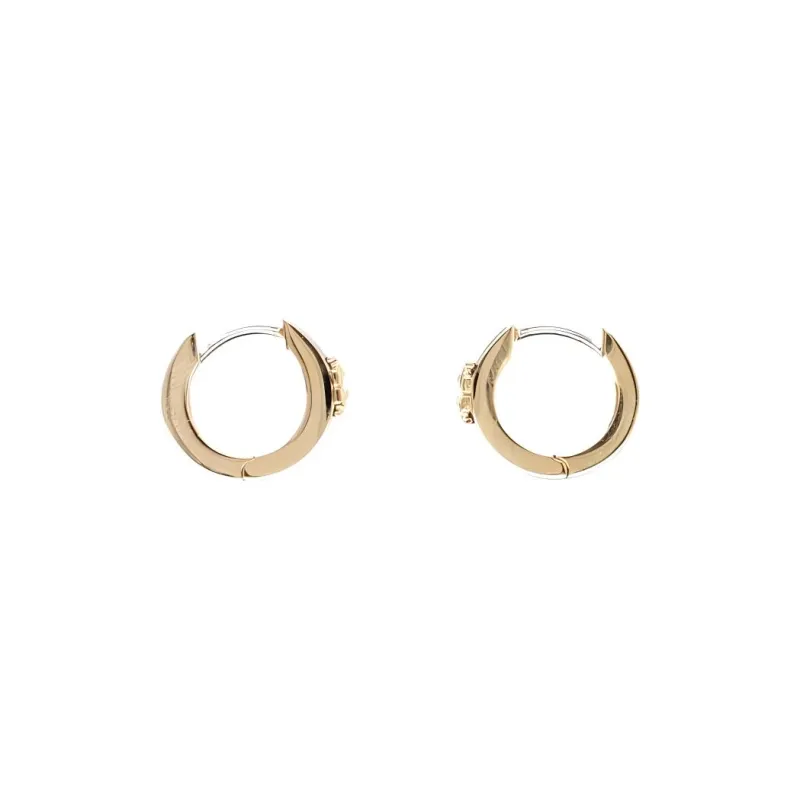 TORY BURCH Brass Enamel Cubic Zircon Earrings Women's Gold/Black-1