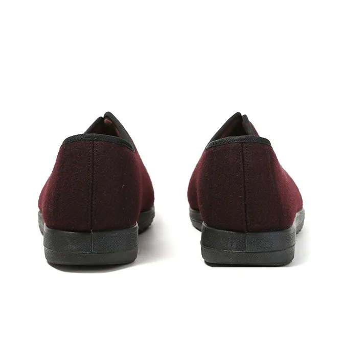 Old Meihua Casual Single Shoes Women's Burgundy-3