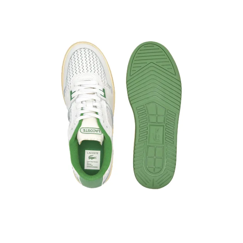 LACOSTE L001 Low-Top Skateboard Shoes Men's White Green-4