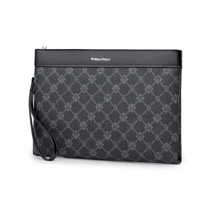 WilliamPOLO PVC Clutch Large Size Men's Black-3