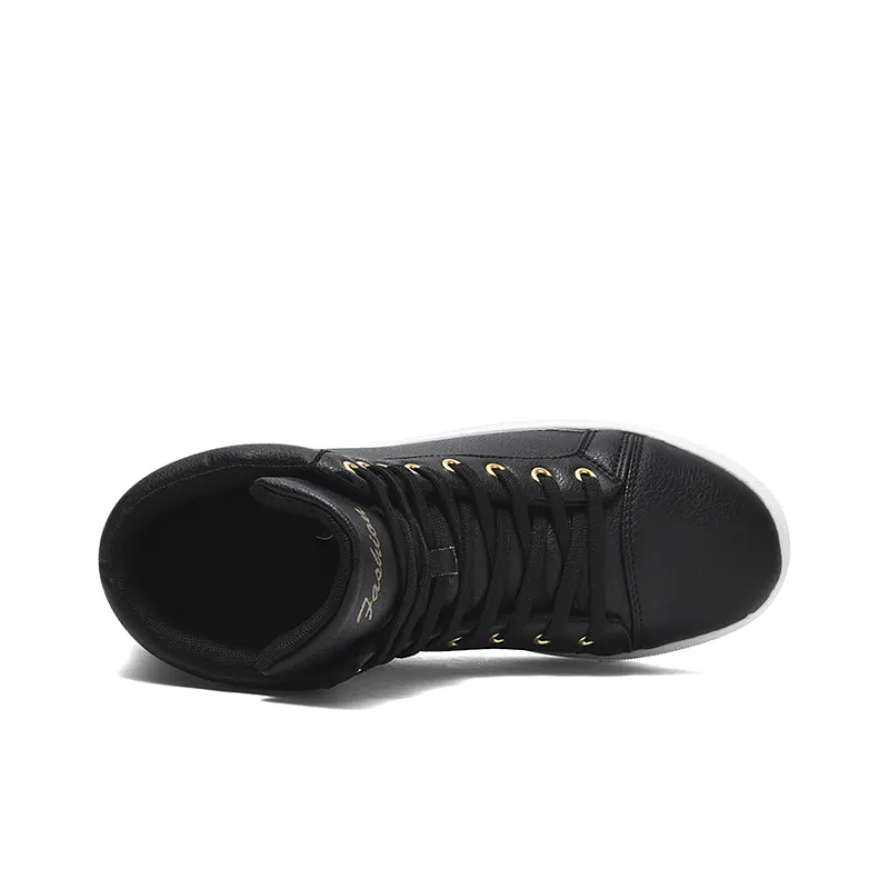 Mulinsen Anti Slip Wear Resistant High Top Skateboard Shoes Men's Black-2