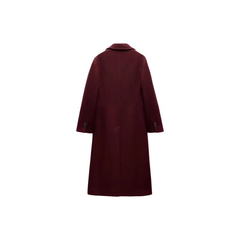 ZARA ZW Series Coats Women's Burgundy-1