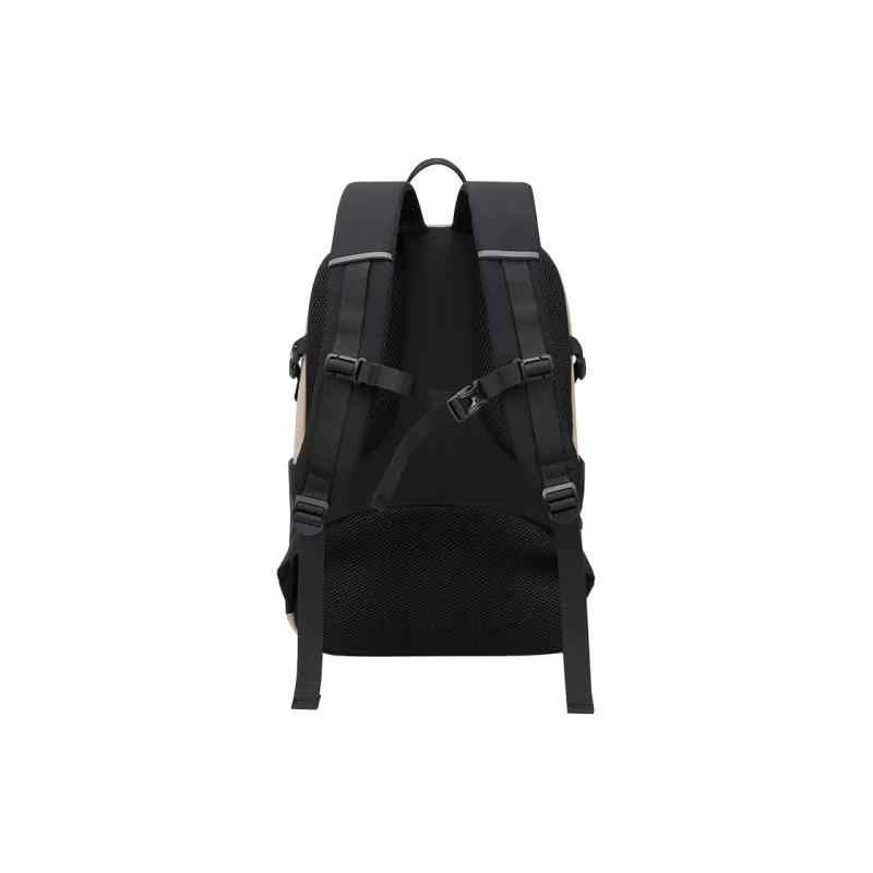 GOLF Fabric Backpack Large Size Unisex Ecru With Black/Macaron Tea Brown-5