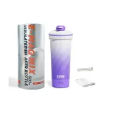 Flower Cyan Purple-600ml[Stainless Steel Insulated Type]