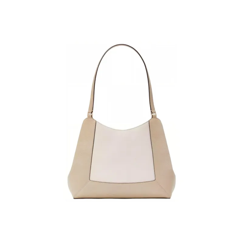 Kate Spade Litchi Grain Leather Handbag Shoulder Bag Women's Light Sand Multicolor-1