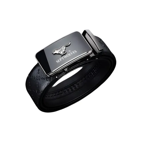 SEPTWOLVES Cow Leather Leather Belts Men's Width: 3.5cm
