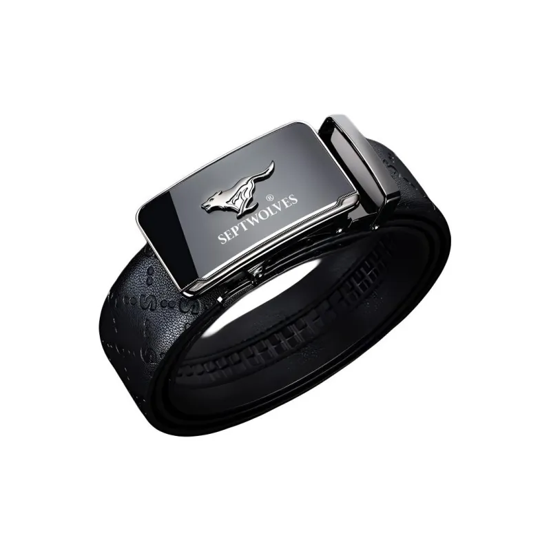 SEPTWOLVES Cow Leather Leather Belts Men's Width  3.5cm-0