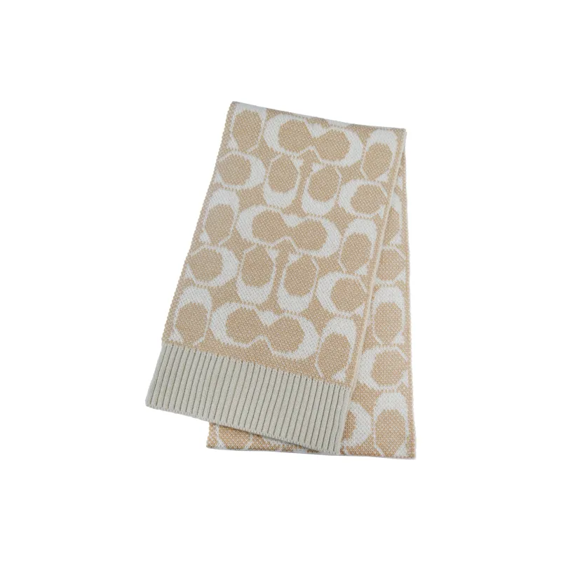COACH Knit Scarves Unisex Beige-1