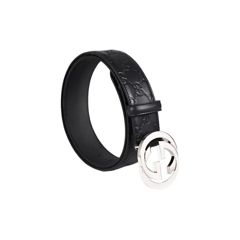 GUCCI GG Signature Leather Belt Men's Black-2
