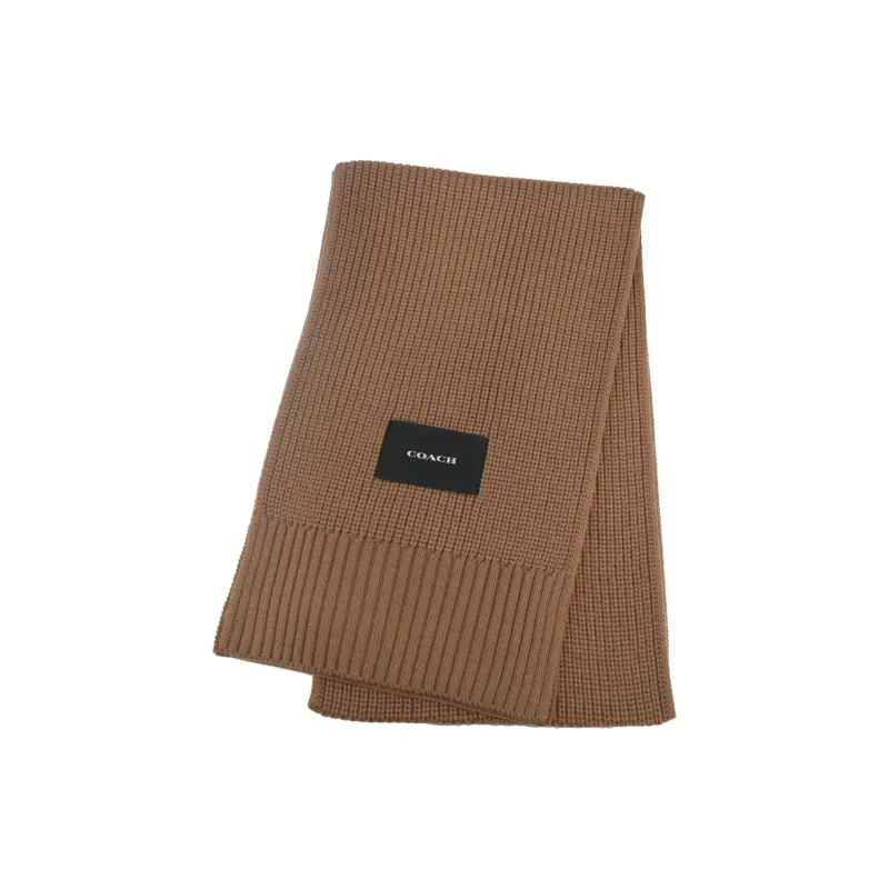 COACH Knit Scarves Unisex Brown-1