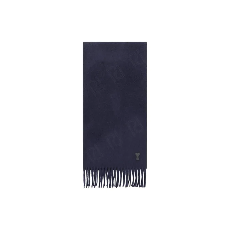 Ami Paris Ami De Coeur Leather Patch Scarf-0