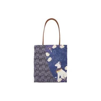 The British Museum Fabric Canvas Bag Tote Shoulder Bag Unisex Blue & Multicolor