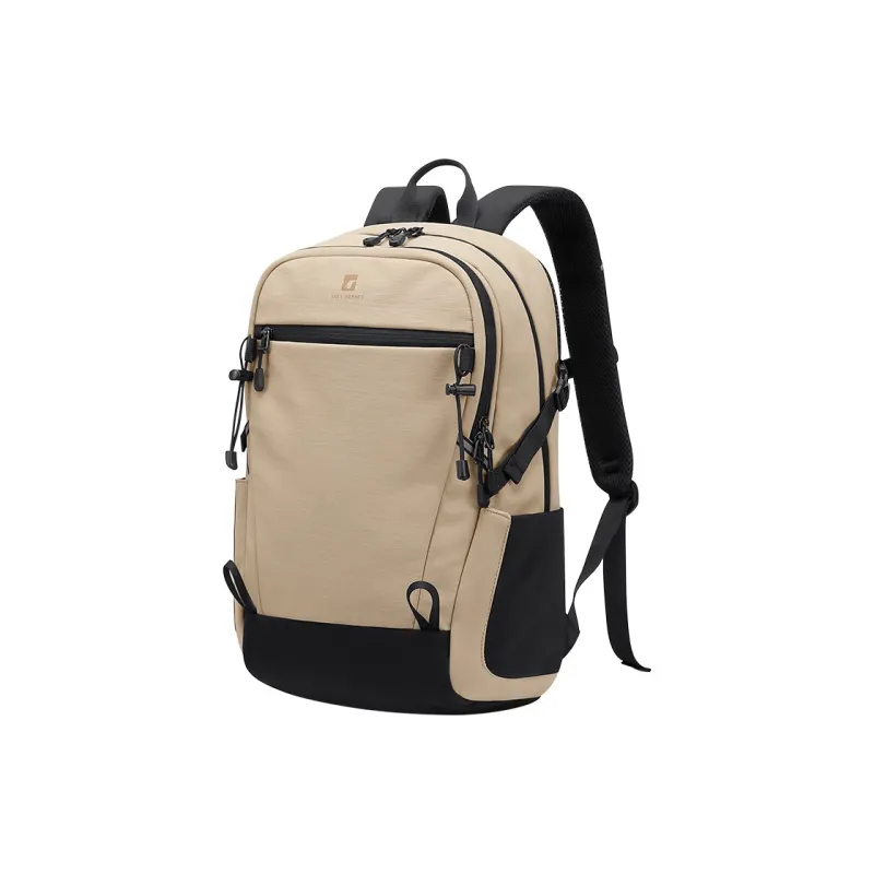 GOLF Fabric Backpack Large Size Unisex Ecru With Black/Macaron Tea Brown-3