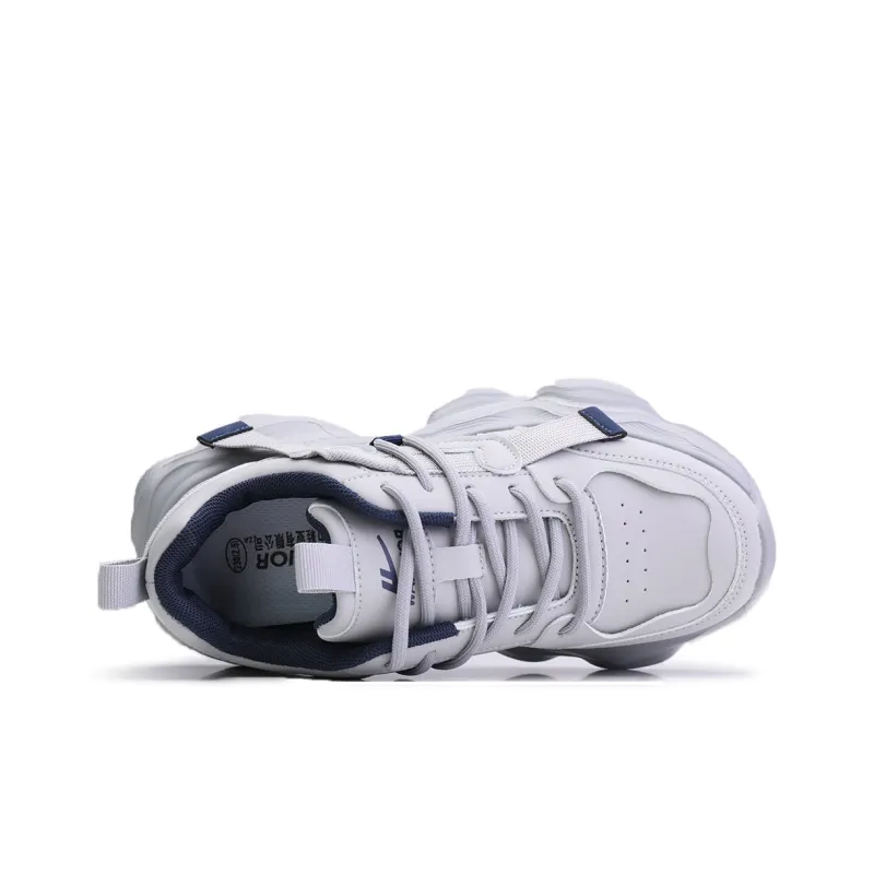 Warrior 1927 Wear-Resistant Lightweight Height Increasing Low-Top Chunky Sneakers Women's Gray-3