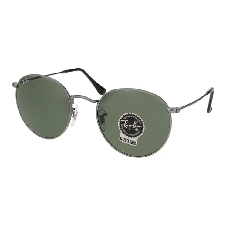 RayBan Metal Round Sunglasses Unisex Silver-1
