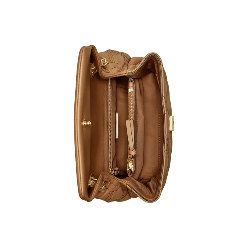 TORY BURCH Fleming Sheepskin One Shoulder Crossbody Chain Bag Trumpets Women's Caramel-2