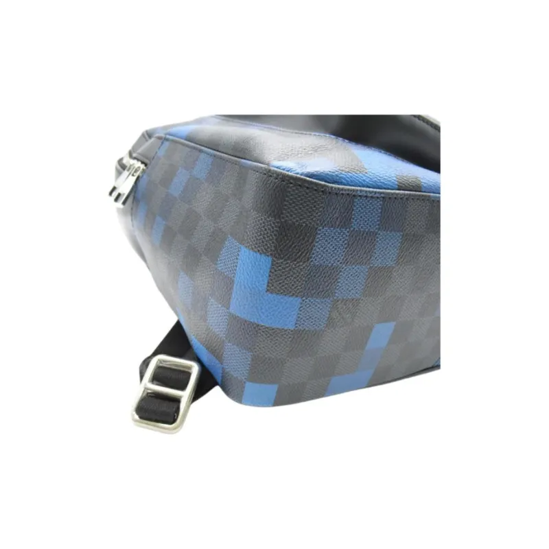 LOUIS VUITTON Josh Backpack Damier Graphite Pixel Blue-3