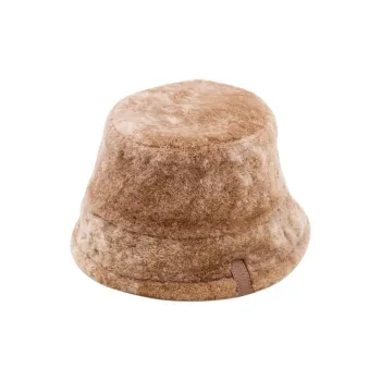 LOEWE Logo Patch Shearling Bucket Hat