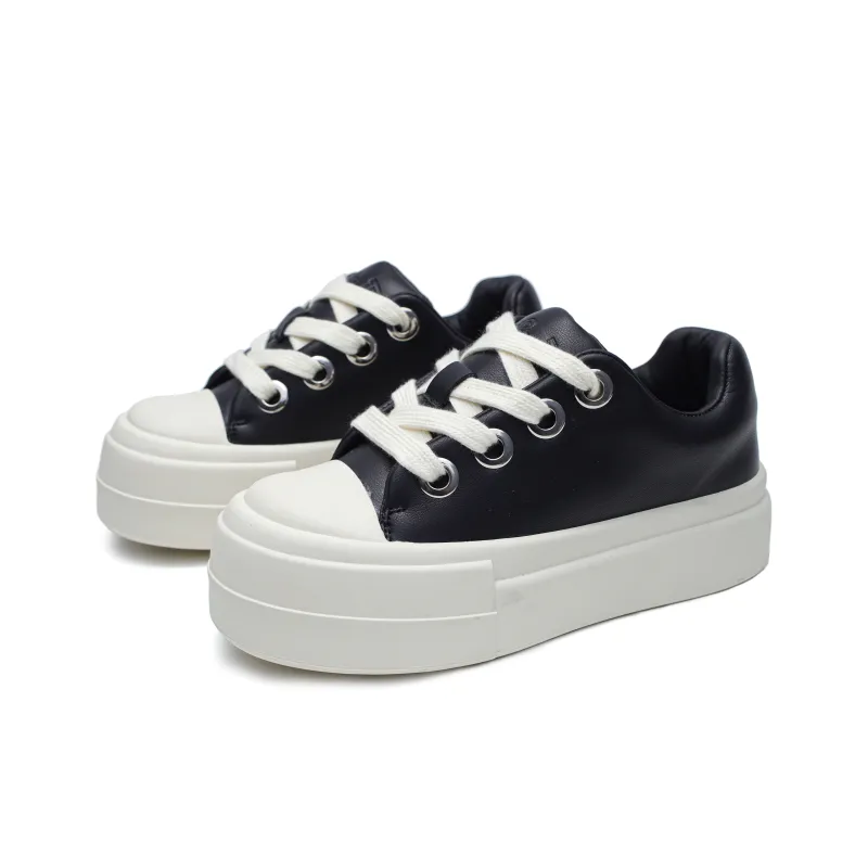 ΛOLUNKΛ Low Top Skateboard Shoes Unisex Black White-6