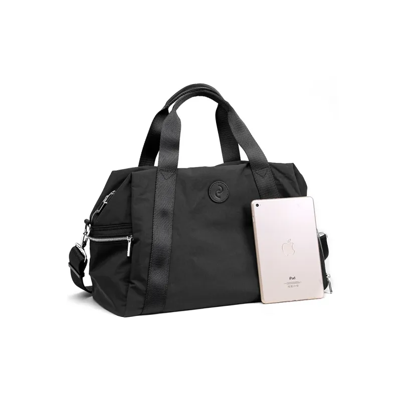 GELANDAI Fabric Large Capacity Portable Travel Bag 20 30L Unisex Black/Ecru/Gray-3