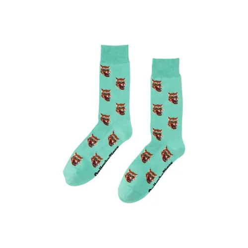 Onitsuka Tiger Mid Calf Socks Unisex 2 Pack Blue Green