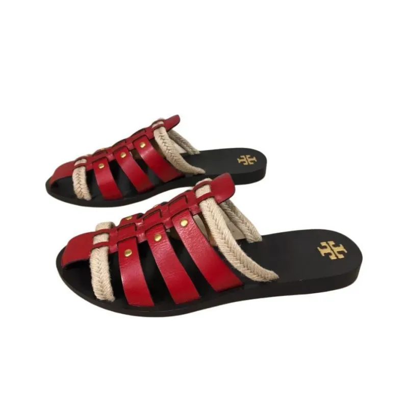 TORY BURCH Wrap-toe Slippers Women's Red-3