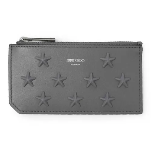 Jimmy Choo Calfskin Card Holder Men's Gray