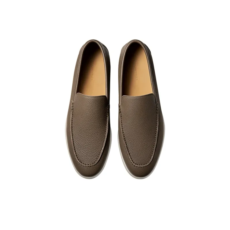 THOM WILLS British Business Calfskin Slip on Slip on Casual Shoes Men's Light Umber-2