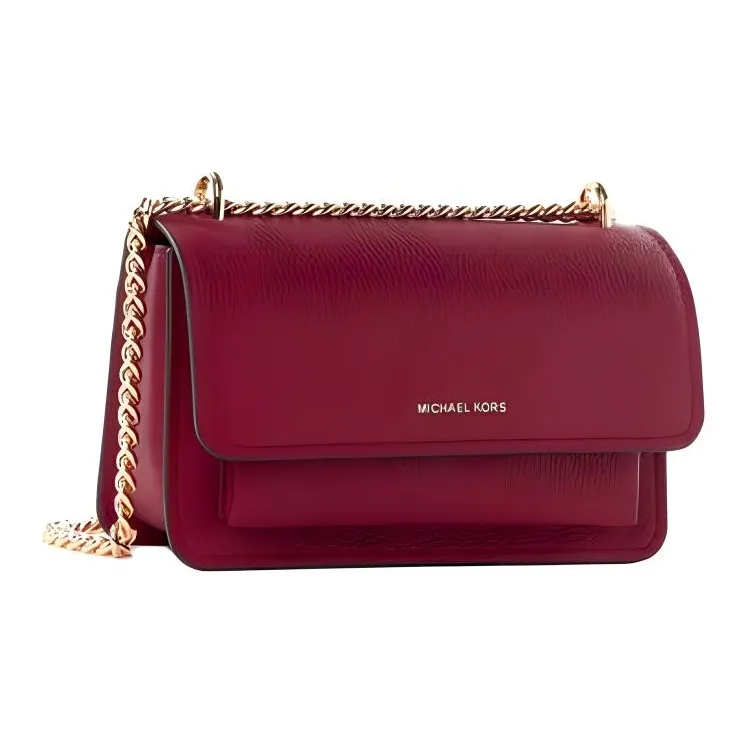 MICHAEL KORS Leather Crossbody Bag Shoulder Bag Large Size Women's Deep Red-3