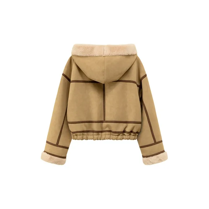 CHUU Cropped Coat Women's Light Coffee-1