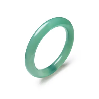 Artisan Lock Heart Jade Chalcedony Bangles Women's