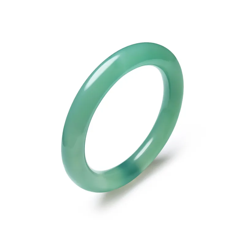 Artisan Lock Heart Jade Chalcedony Bangles Women's-0