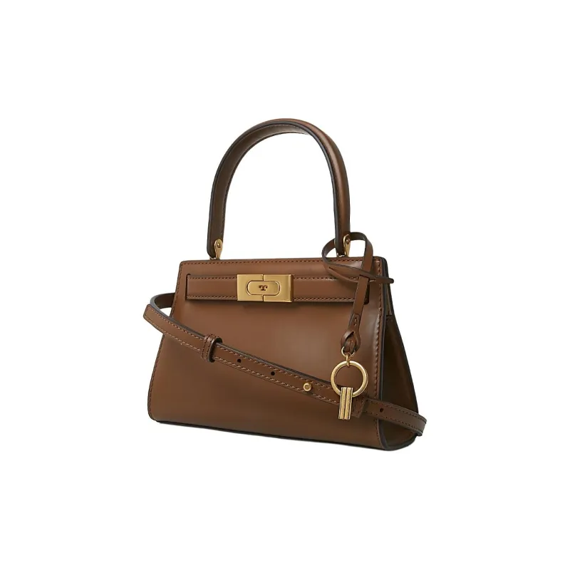 TORY BURCH Lee Radziwill Cow Leather Shoulder Bag Crossbody Bag Handbag Mini Women's Umber-1