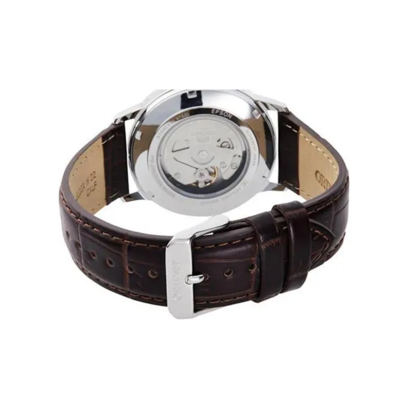 ORIENT Automatic/Manual Mechanical Movement Leather Watch Bands Watch Unisex Silver Dial-2