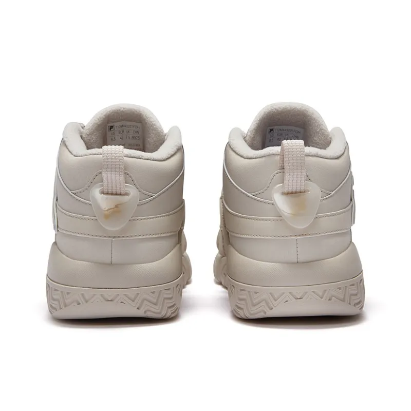 FILA FUSION BARRICADE Warm Slip Resistant Mid Top Vintage Basketball Shoes Men's Oat Yellow-5