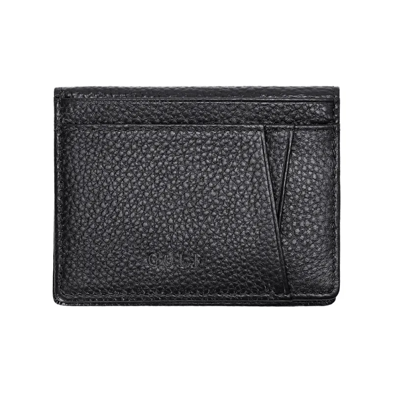 GOLF Cow Leather Bonded Synthetic Leather Card Holder Regular Men's Black/Coffee-1
