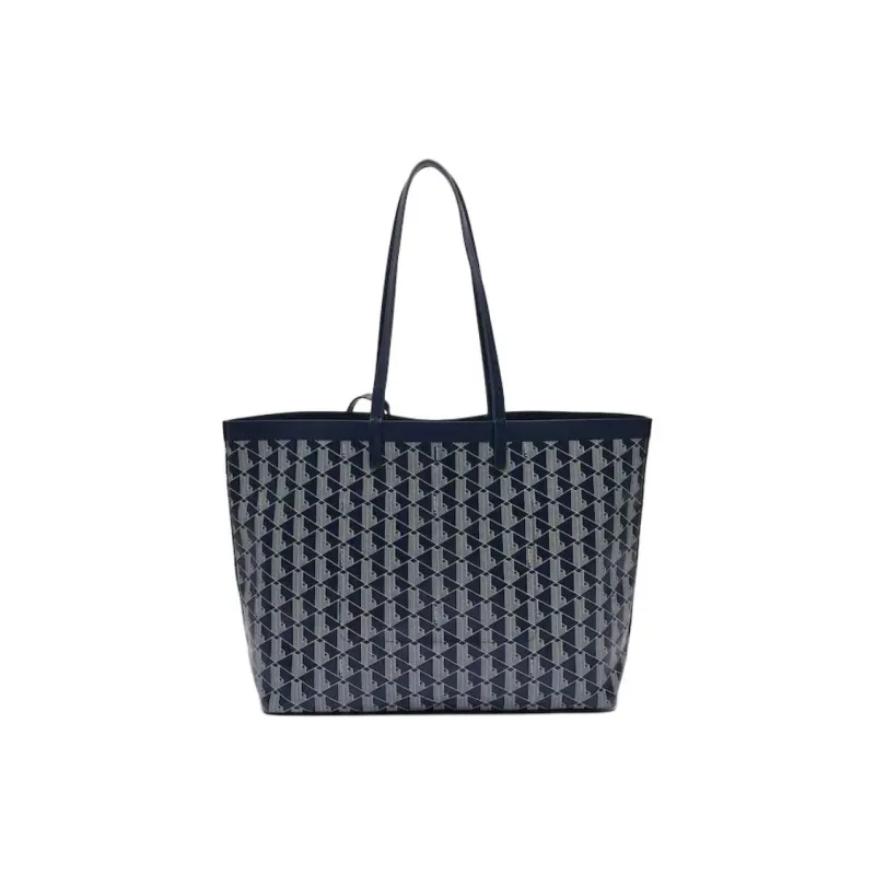 LACOSTE Coated Canvas Tote Bag Shopping Bag Handbag Shoulder Bag Women's Blue-2