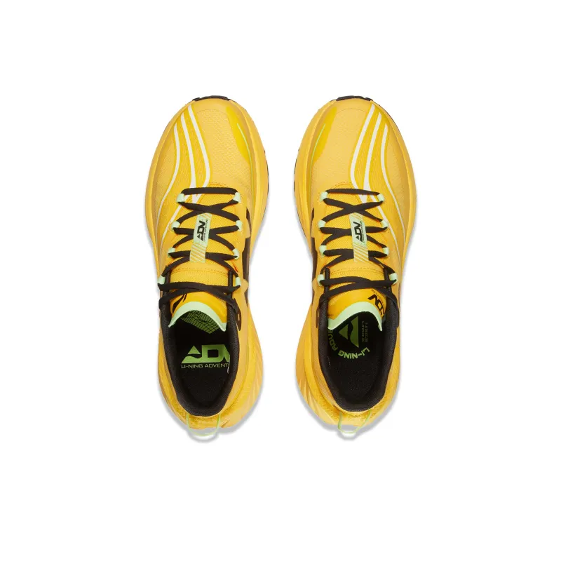 LiNing Cushioned Slip Resistant Abrasion Resistant Low Top Trail Running Shoes Men's Yellow-4