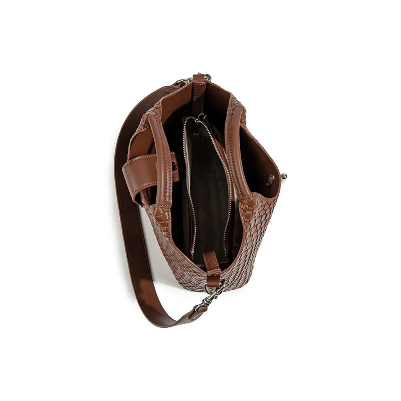 CentarlKatty Polyurethane One Shoulder Handbags Women's Brown-3