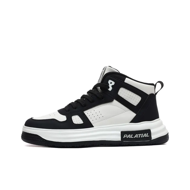 PALATIAL Skateboard Shoes Men High Top Black Rice/Light Gray Black/Brown-0